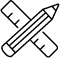 Pencil and ruler icon
