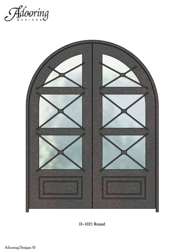 Roundtop iron double doors custom designed