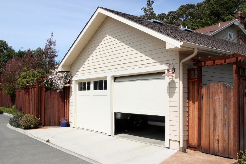 partially open garage door